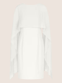 APART Kleid mit Chiffonstola aus einer leicht strukturierten Ware und angearbeitetem Cape | creme