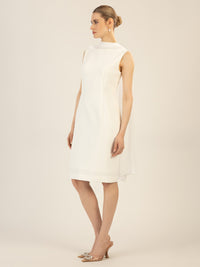 APART Kleid mit Chiffonstola aus einer leicht strukturierten Ware und angearbeitetem Cape | creme