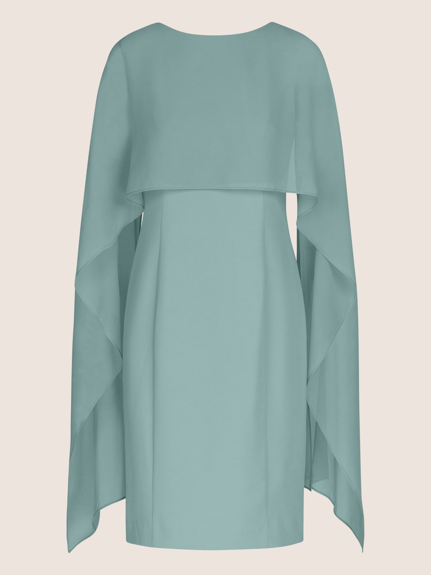 APART Kleid mit Chiffonstola aus einer leicht strukturierten Ware und angearbeitetem Cape | jade