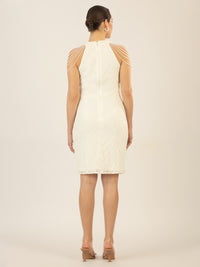 APART kurzes Paillettenkleid allover mit Pailletten bestickt | creme