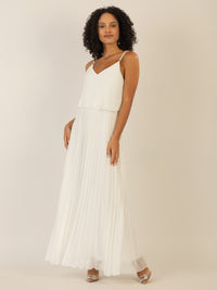 APART Abendkleid in 2in1 Optik | creme