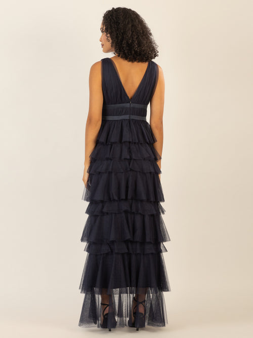 APART Abendkleid aus Jersey mit Mesh | nachtblau image 1