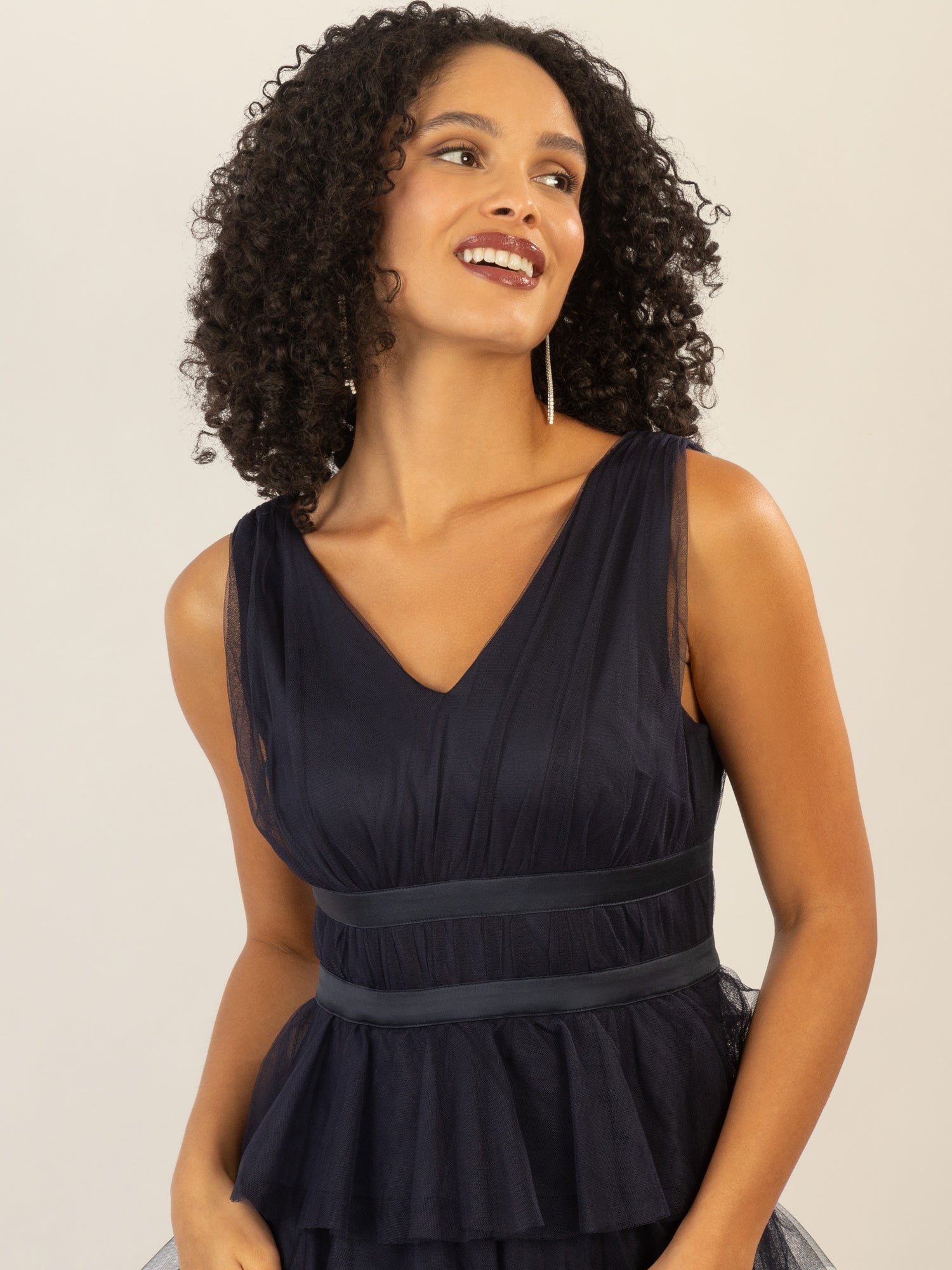 APART Abendkleid aus Jersey mit Mesh | nachtblau