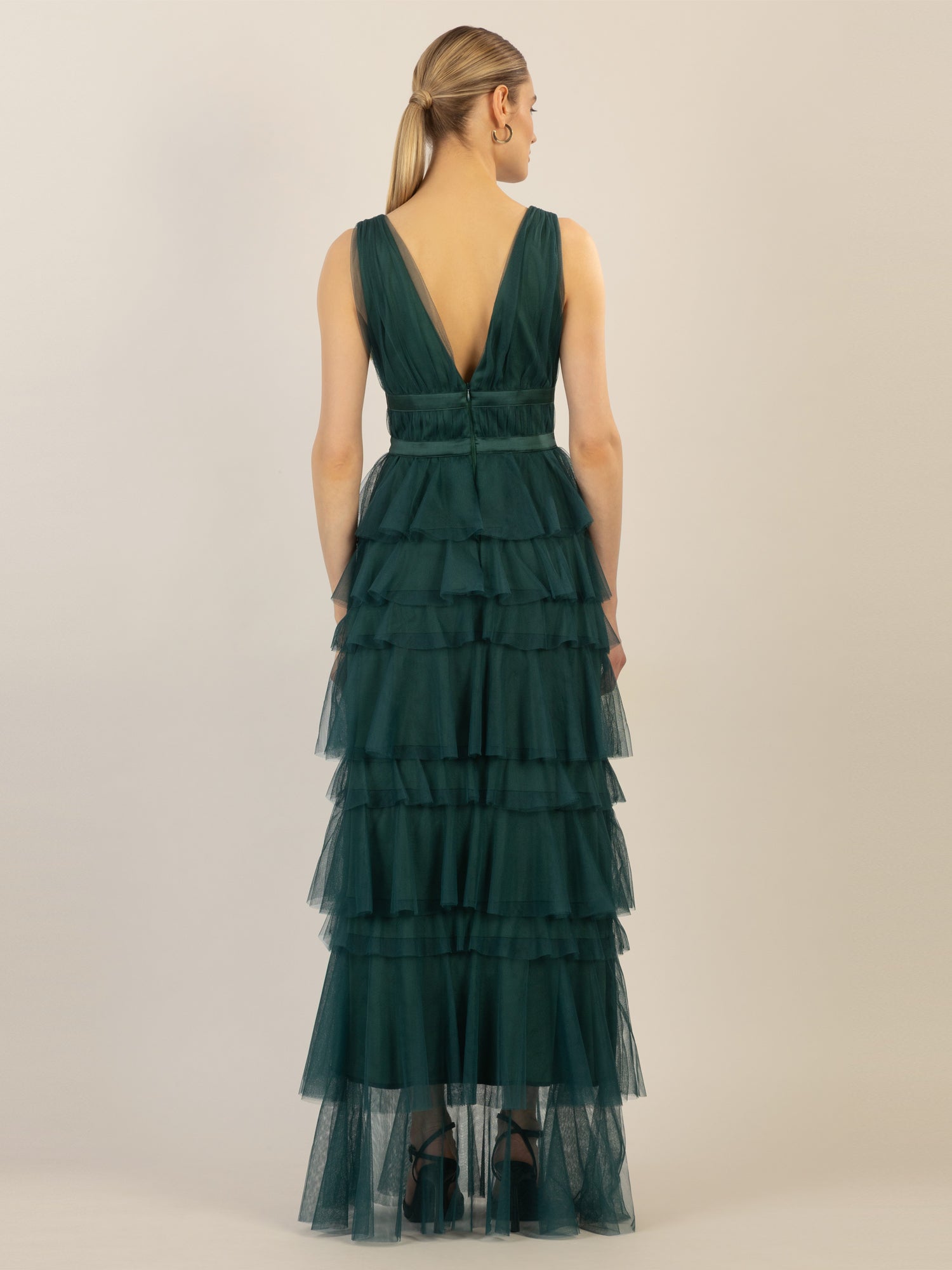 APART Abendkleid aus Jersey mit Mesh | emerald