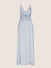 APART Satin-Abendkleid mit Wickeleffekt | hellblau