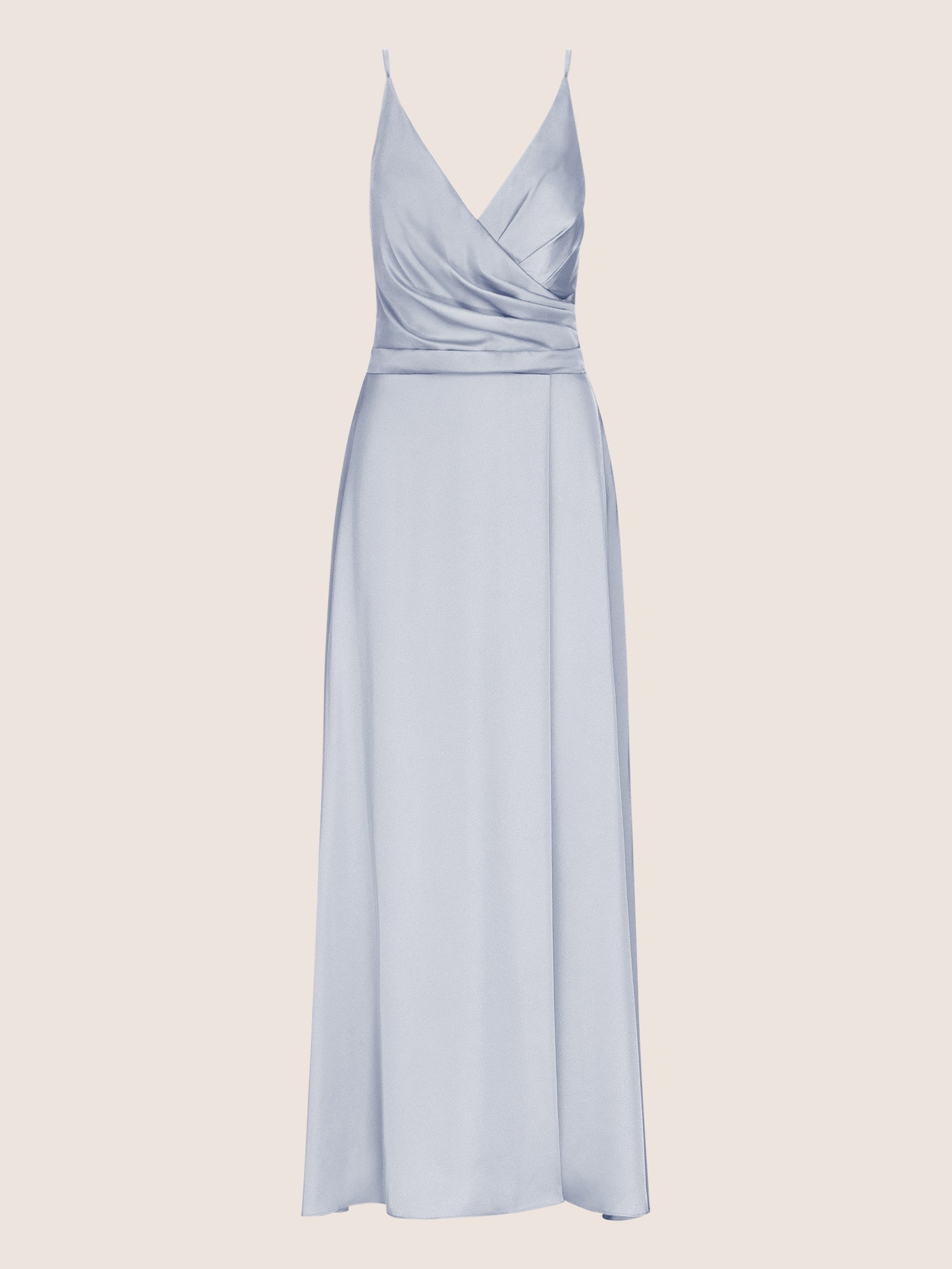APART Satin-Abendkleid mit Wickeleffekt | hellblau