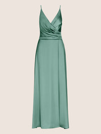 APART Satin-Abendkleid mit Wickeleffekt | jade