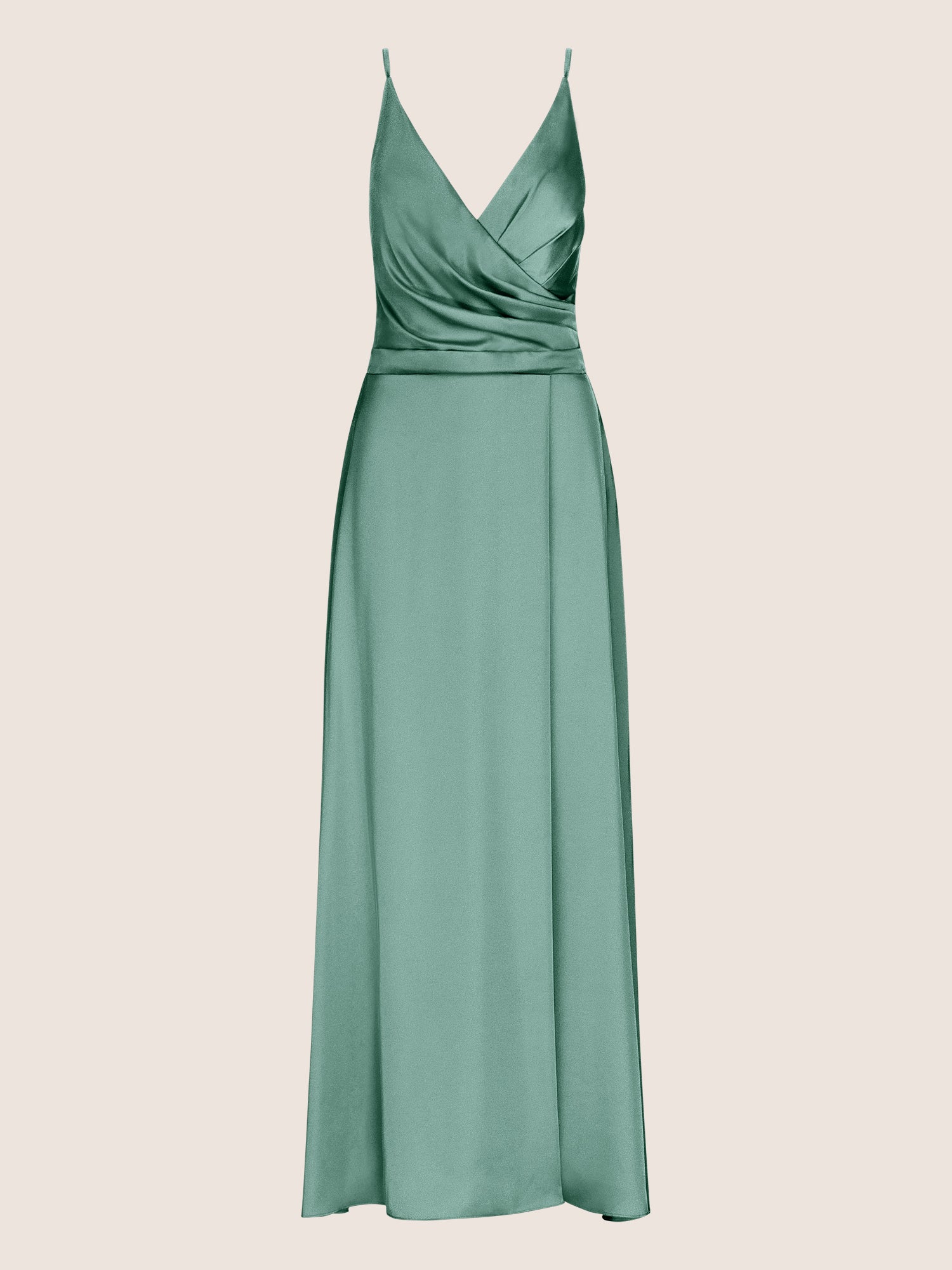 APART Satin-Abendkleid mit Wickeleffekt | jade