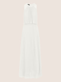 APART Abendkleid mit lose fallendem Sonnenplissee-Part bis zur Taille | creme