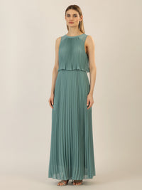 APART Abendkleid mit lose fallendem Sonnenplissee-Part bis zur Taille | jade
