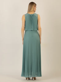 APART Abendkleid mit lose fallendem Sonnenplissee-Part bis zur Taille | jade