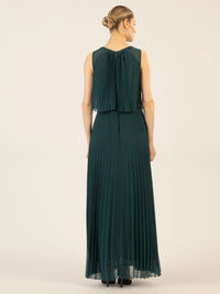 APART Abendkleid mit lose fallendem Sonnenplissee-Part bis zur Taille | emerald