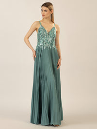 APART Abendkleid mit Chiffon und aufwendiger Bestickung | jade