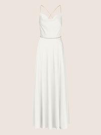 APART langes Satinkleid aus mattschimmerndem Satin | creme