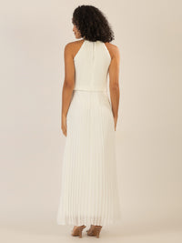 APART Plisseekleid im Neckholder-Stil | creme