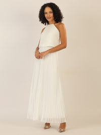 APART Plisseekleid im Neckholder-Stil | creme