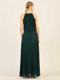 APART Plisseekleid im Neckholder-Stil | emerald