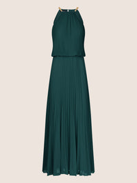APART Plisseekleid im Neckholder-Stil | emerald