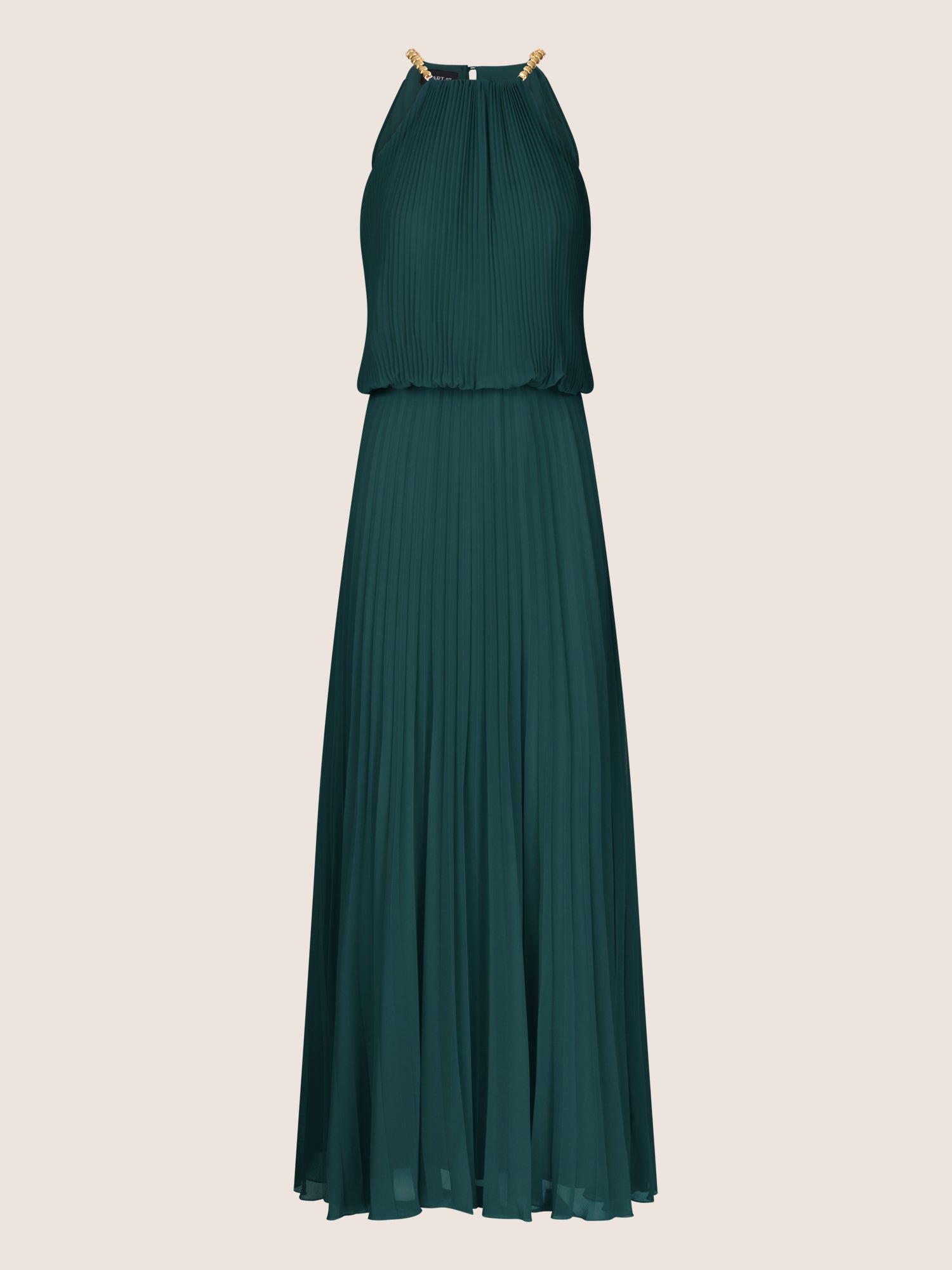 APART Plisseekleid im Neckholder-Stil | emerald