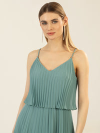 APART kurzes Plisseekleid in 2in1 Optik | jade