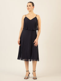 APART kurzes Plisseekleid in 2in1 Optik | nachtblau