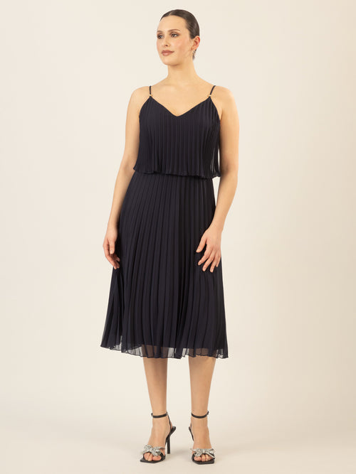 APART kurzes Plisseekleid in 2in1 Optik | nachtblau image 1