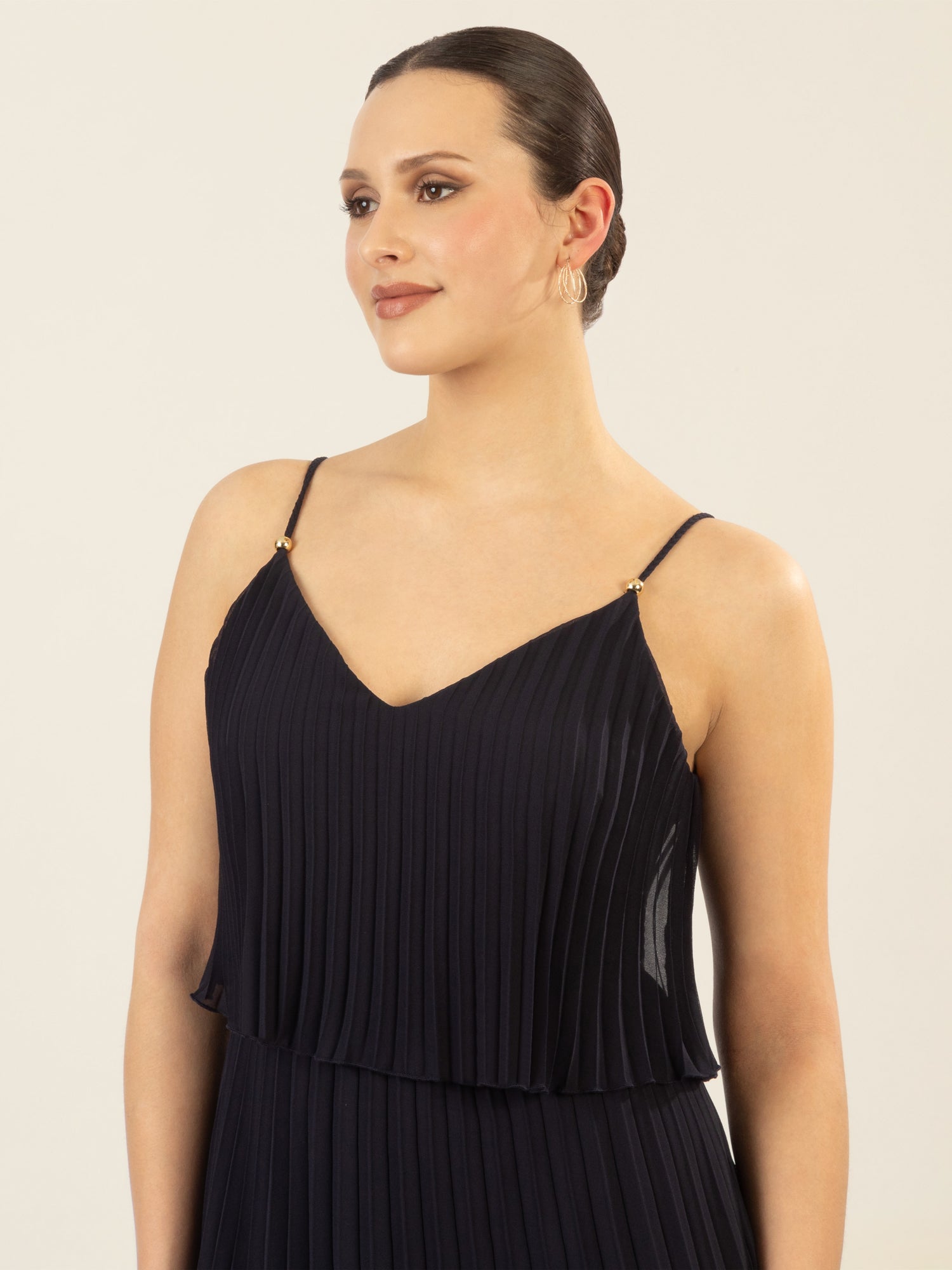 APART kurzes Plisseekleid in 2in1 Optik | nachtblau