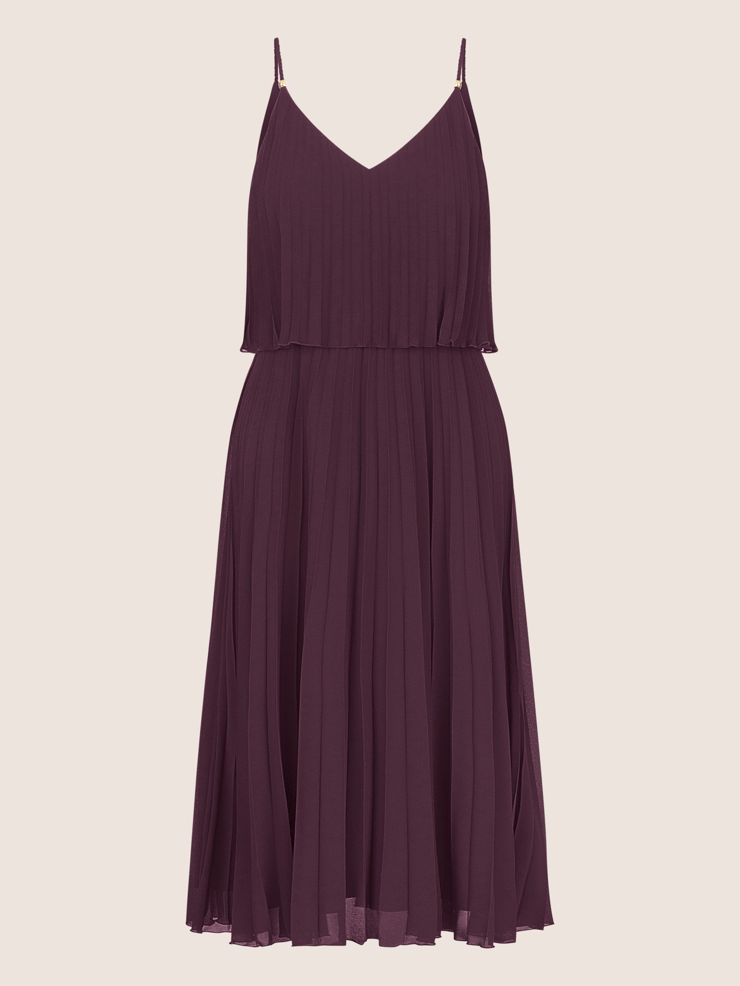 APART kurzes Plisseekleid in 2in1 Optik | pflaume