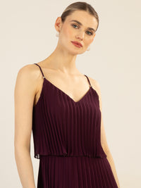 APART kurzes Plisseekleid in 2in1 Optik | pflaume