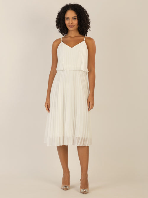 APART kurzes Plisseekleid in 2in1 Optik | creme image 1