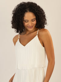 APART kurzes Plisseekleid in 2in1 Optik | creme