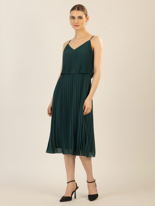 APART kurzes Plisseekleid in 2in1 Optik | emerald image 1
