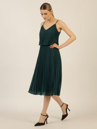 APART kurzes Plisseekleid in 2in1 Optik | emerald