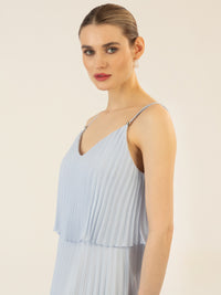 APART kurzes Plisseekleid in 2in1 Optik | hellblau