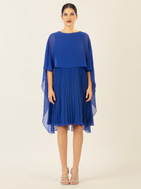 APART Cocktailkleid mit Chiffoncape und Plisseerock | royalblau
