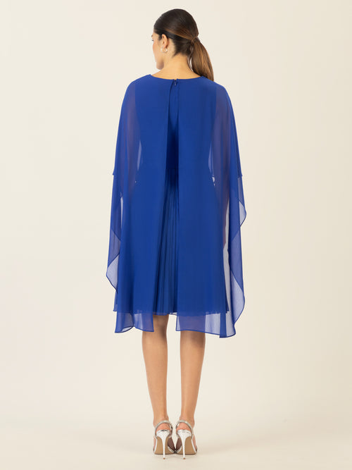 APART Cocktailkleid mit Chiffoncape und Plisseerock | royalblau image 1