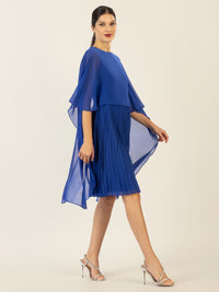 APART Cocktailkleid mit Chiffoncape und Plisseerock | royalblau