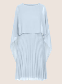 APART Cocktailkleid mit Chiffoncape und Plisseerock | hellblau