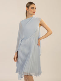 APART Cocktailkleid mit Chiffoncape und Plisseerock | hellblau