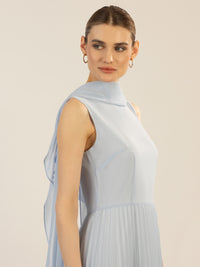 APART Cocktailkleid mit Chiffoncape und Plisseerock | hellblau