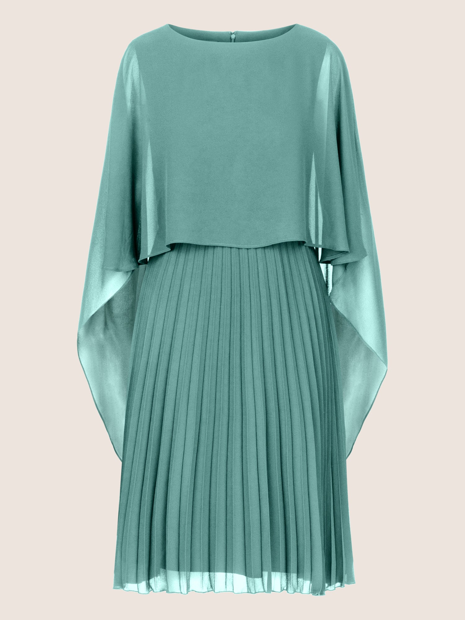 APART Cocktailkleid mit Chiffoncape und Plisseerock | jade
