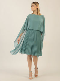 APART Cocktailkleid mit Chiffoncape und Plisseerock | jade