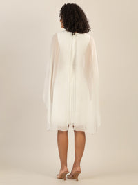 APART Cocktailkleid mit Chiffoncape und Plisseerock | creme