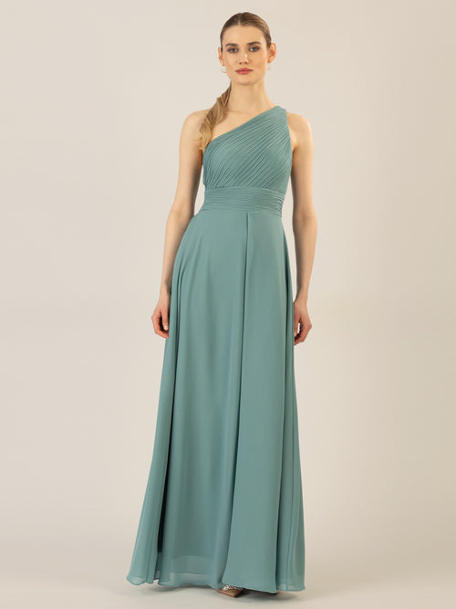 APART Abendkleid mit Plissee-Drapierung vorne und Smoke-Einsatz hinten | jade image 1
