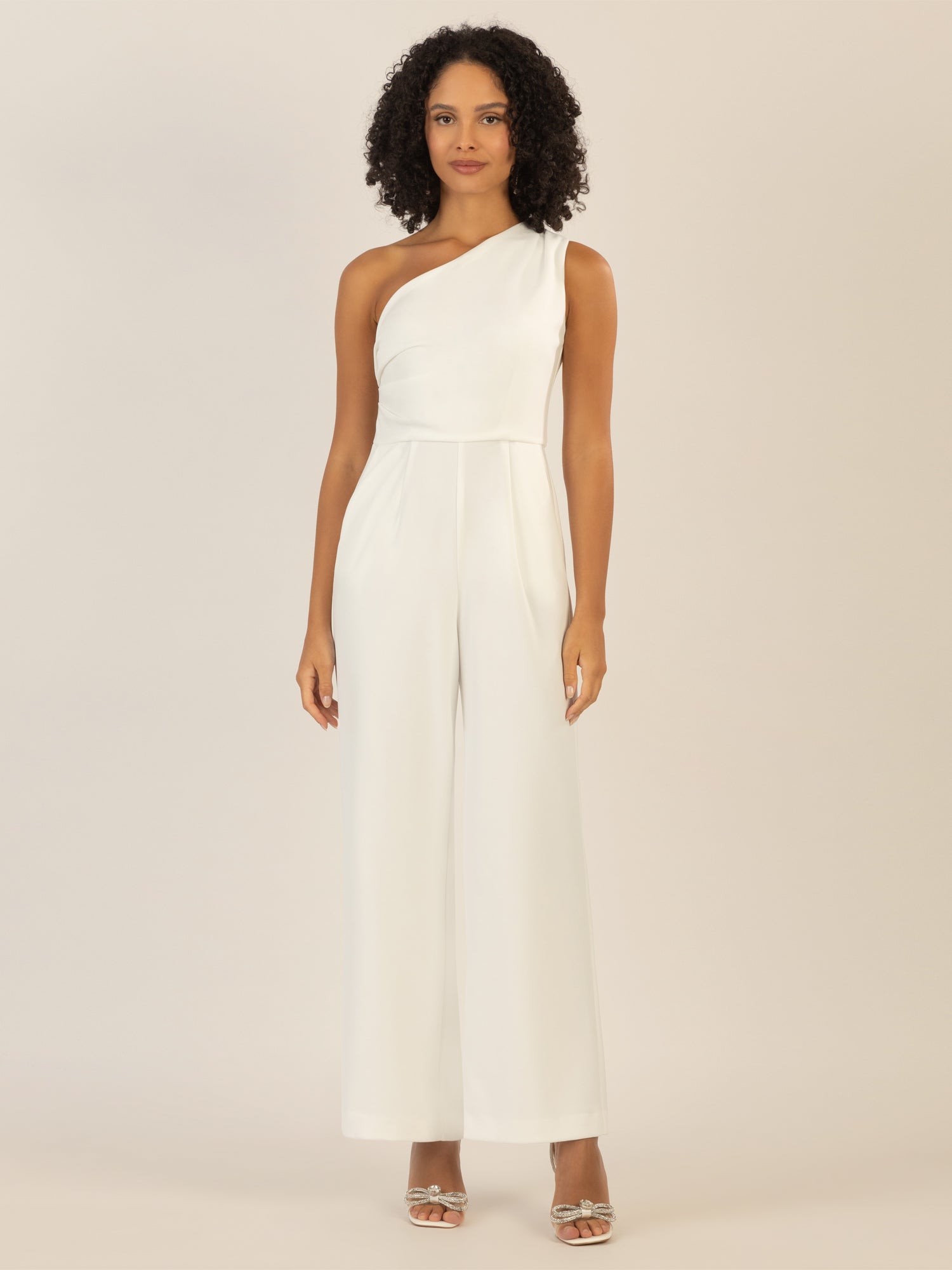 APART One-Shoulder Overall aus einer leicht strukturierten Ware | creme