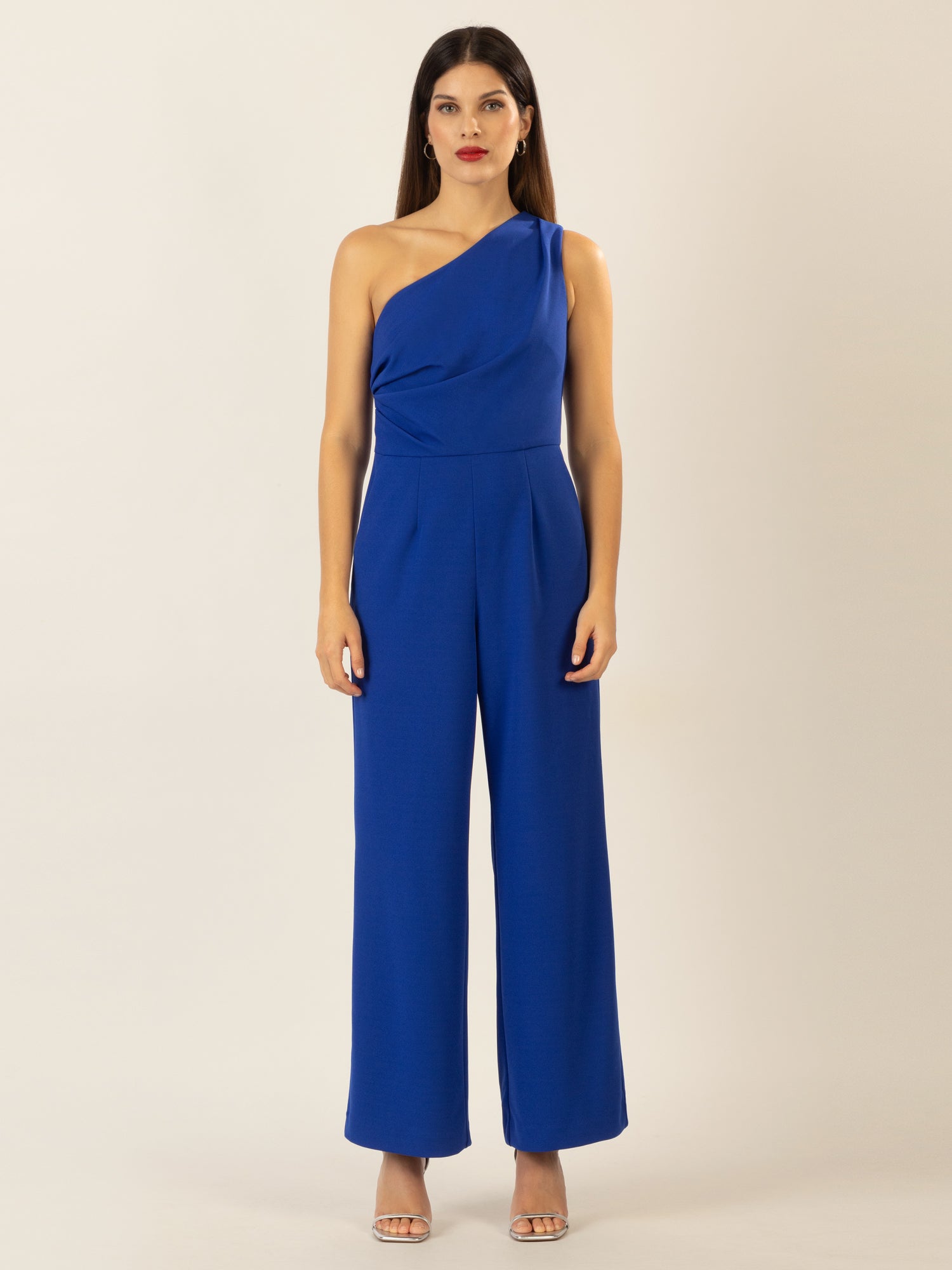 APART One-Shoulder Overall aus einer leicht strukturierten Ware | royalblau
