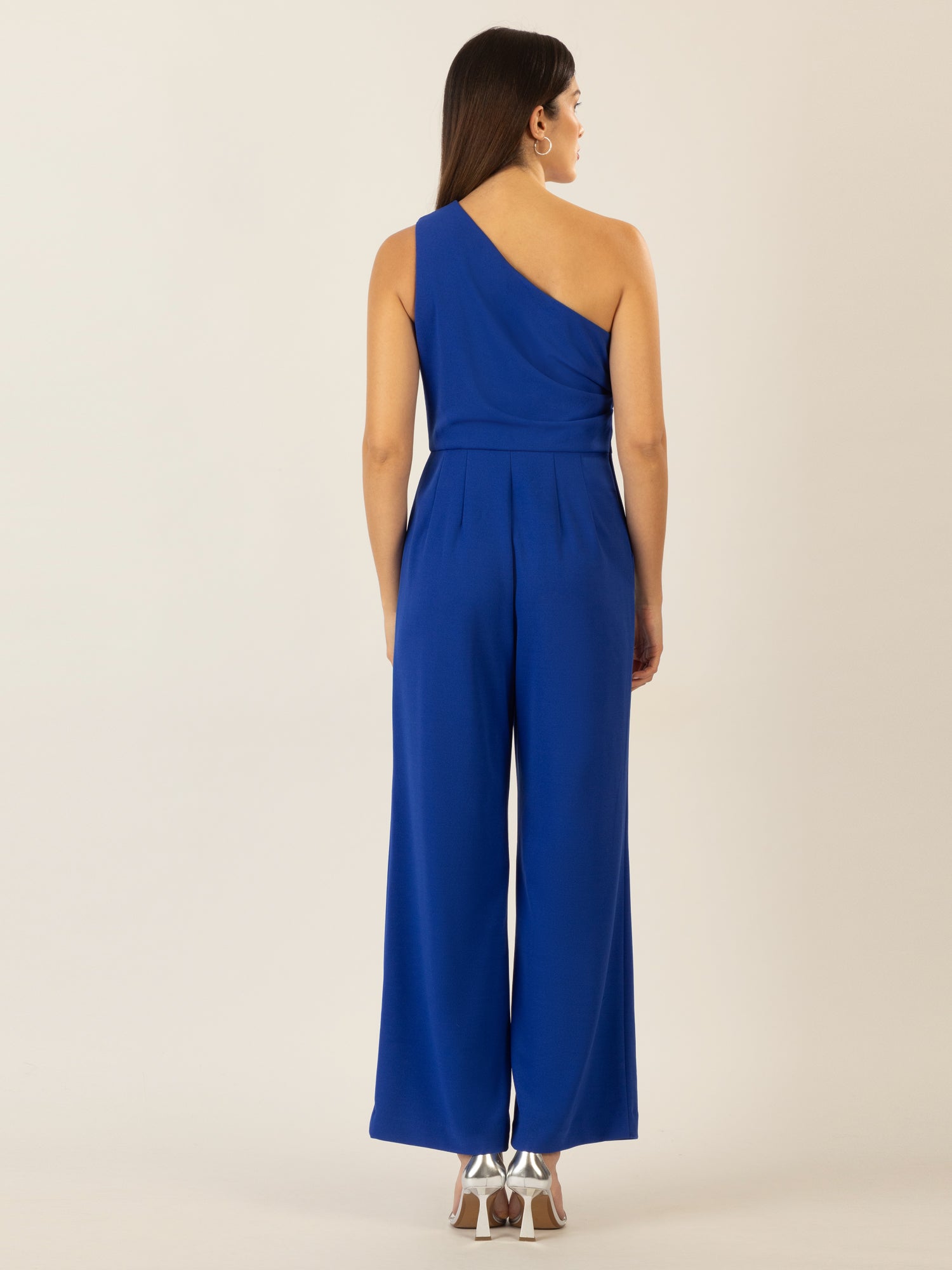 APART One-Shoulder Overall aus einer leicht strukturierten Ware | royalblau