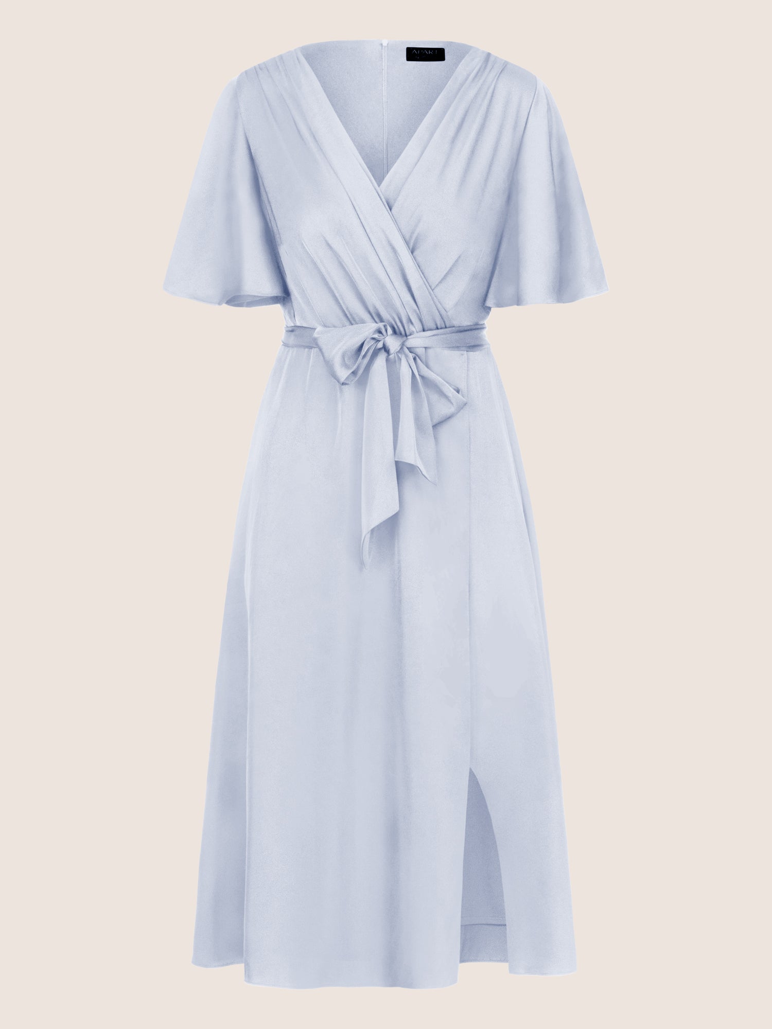 APART Midi-Satinkleid us mattschimmerndem Satin | hellblau