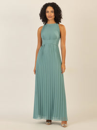 APART Chiffonkleid aus leicht körnigem, plissiertem Chiffon | jade