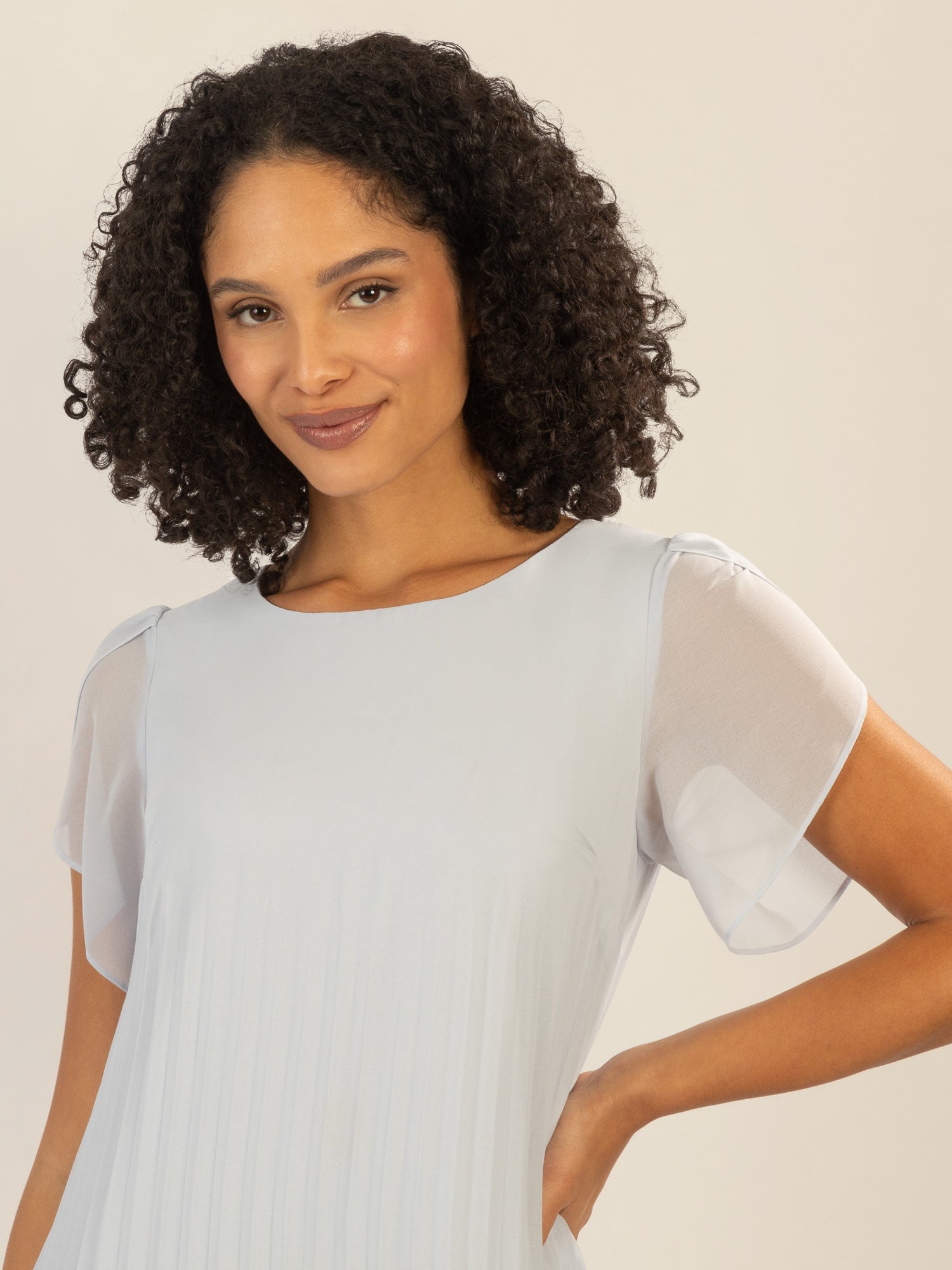 APART Chiffonkleid aus einem leicht körnigen Georgette | hellblau